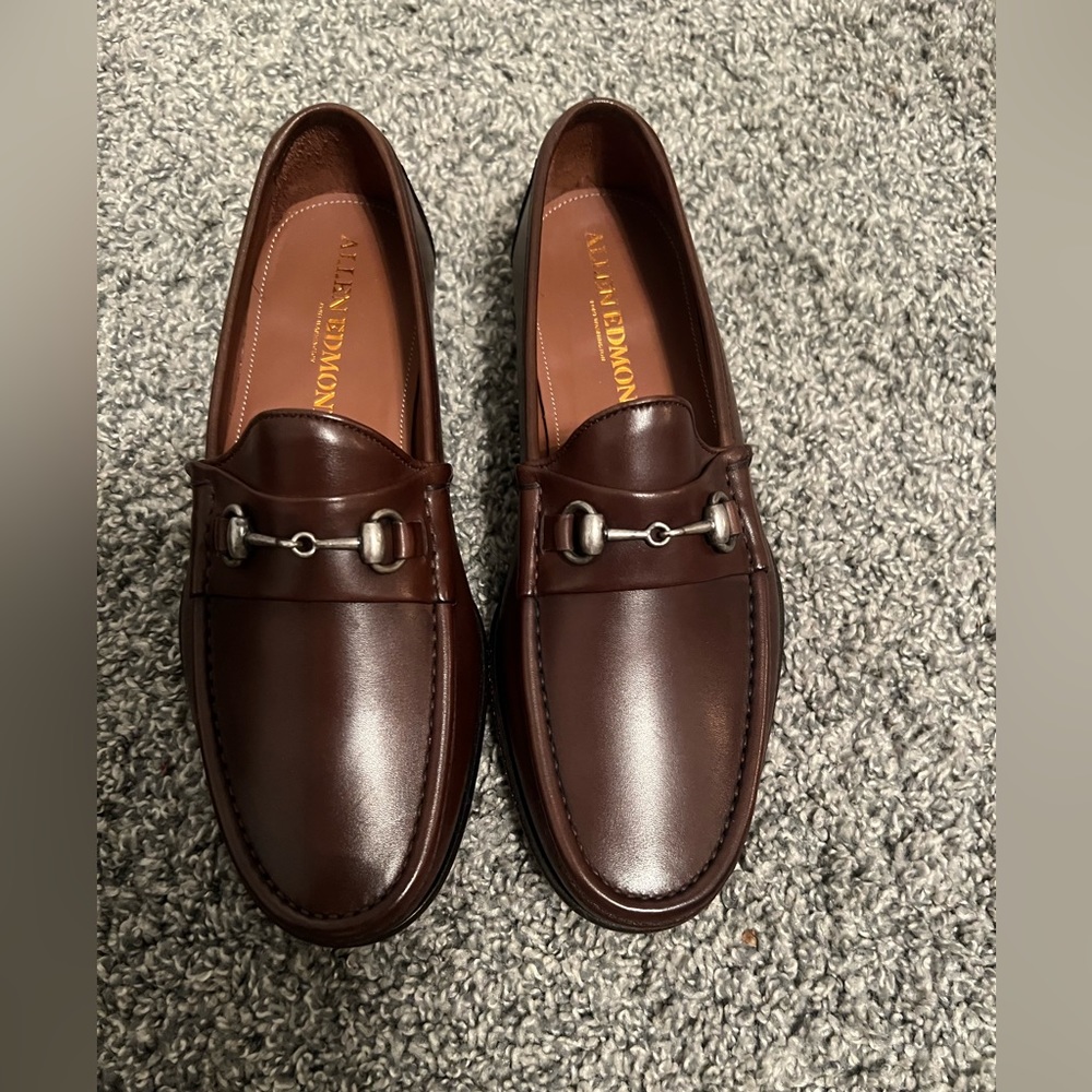 Allen Edmonds Men's Verona II Bit Loafer Leather Loafers Size 8.5 3E Brown